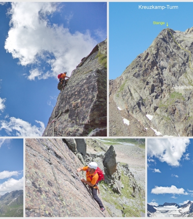 Kreiuzkamp Ostgrat- alpine Kletterroute überwiegend mit Bohrkaken abgesichert !