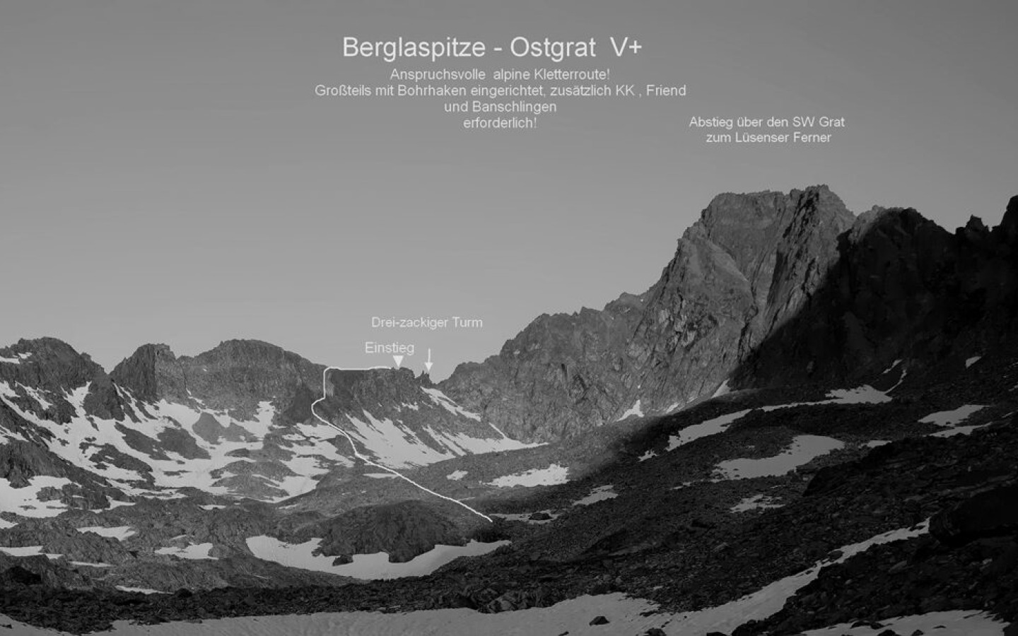 Arête est de la Berglasspitze