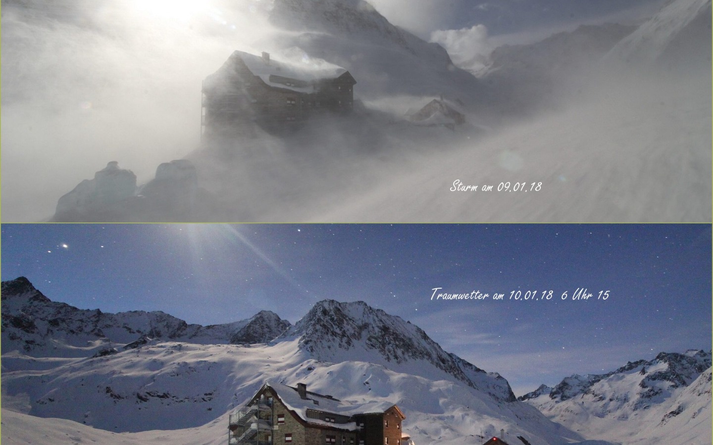 Yesterday, 09.01.18, a snowstorm – today, 10.01.18, glorious weather
