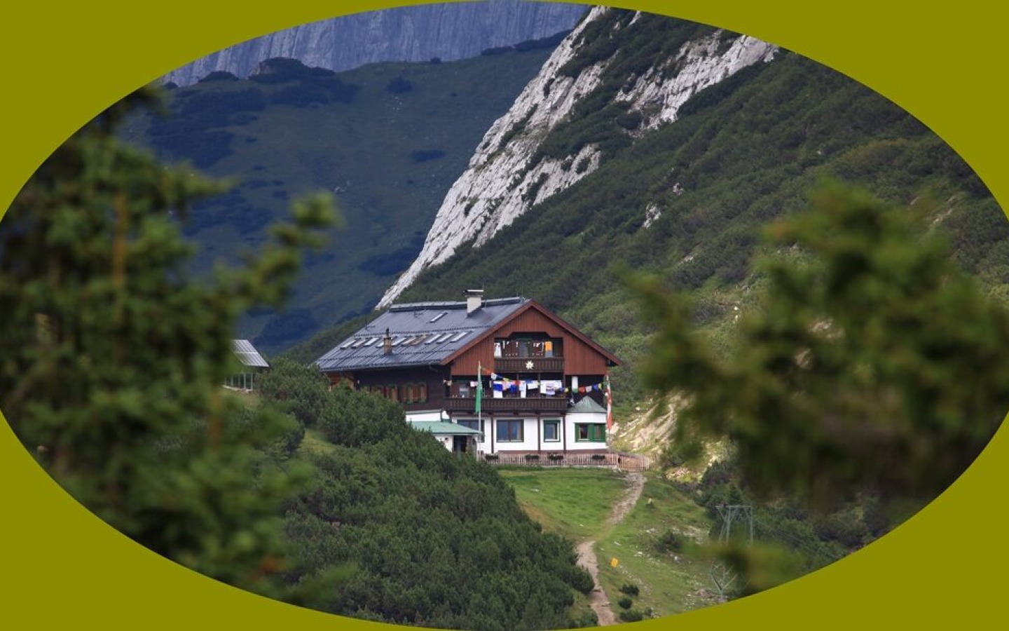 The Solsteinhaus, located in the Alpenpark Karwendel....