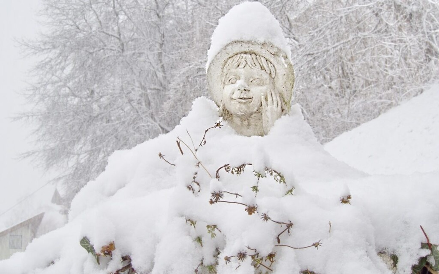 And it's snowing...