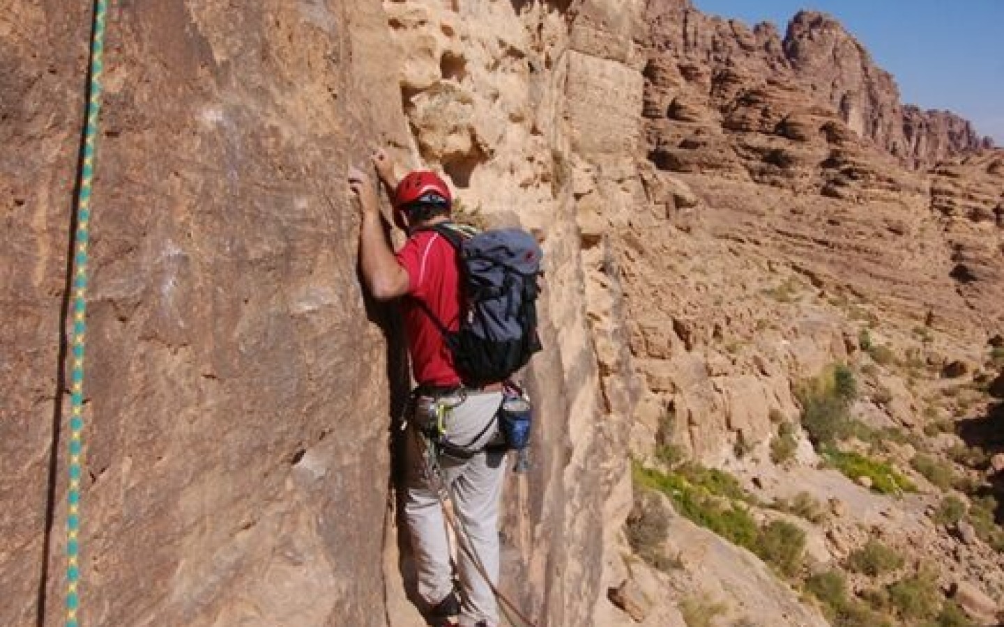 Fantastic desert landscapes and superb sandstone climbing define a climbing trip to Wadi Rum.