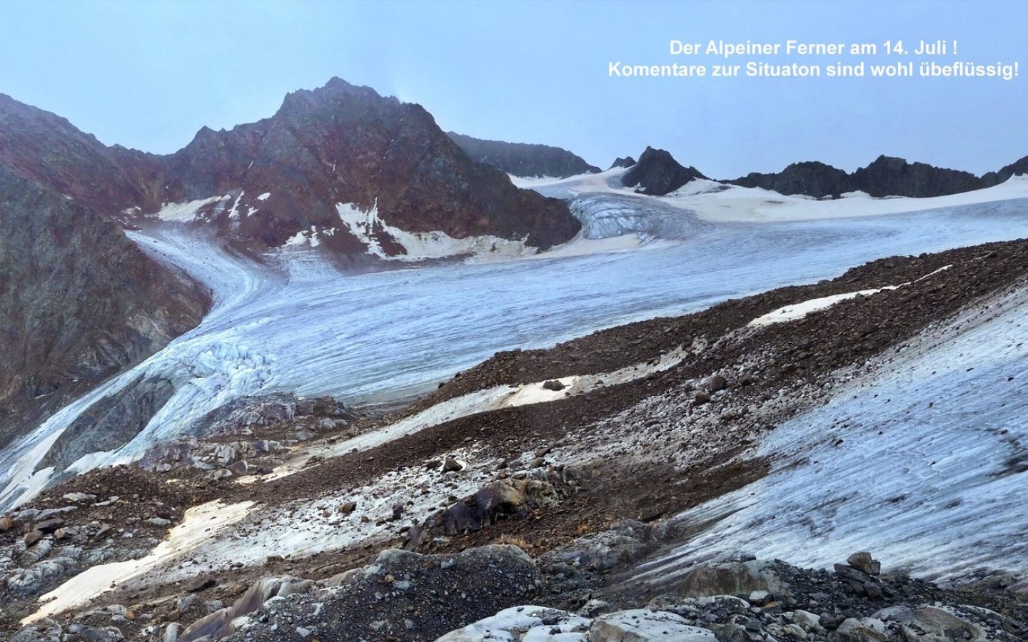 En raison du recul des glaciers....