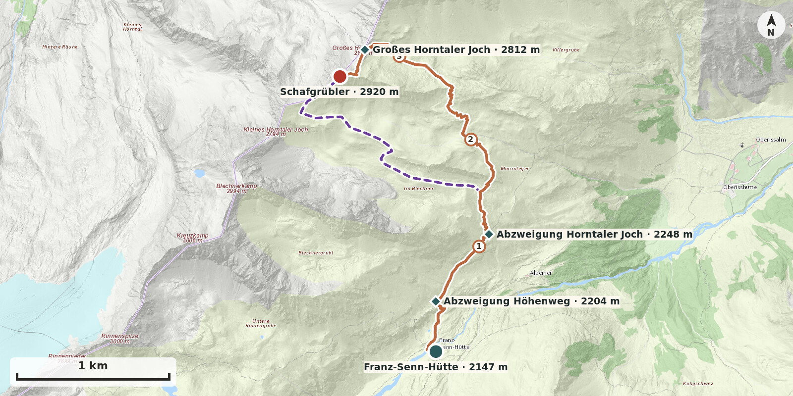 Carte: Schafgrübler 2921 m