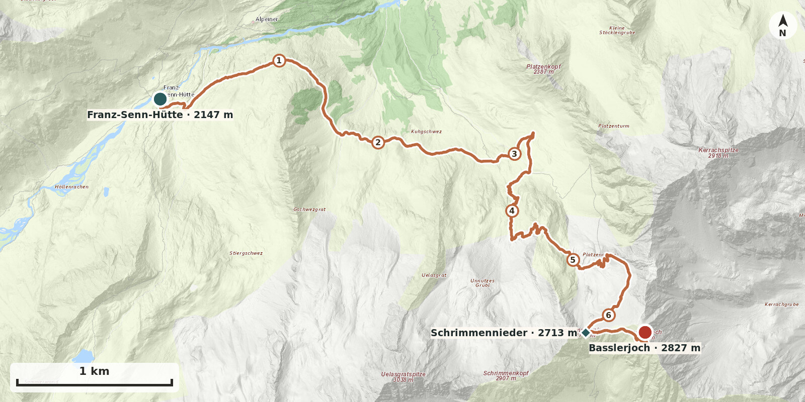 Carte: Basslerin 2830 m (Basslerjoch)